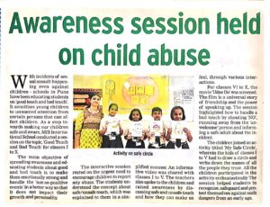 An awareness session conducted on Safe and Unsafe Touch at MIS in NIE