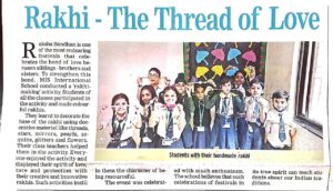 Rakhi celebrations at MIS in NIE