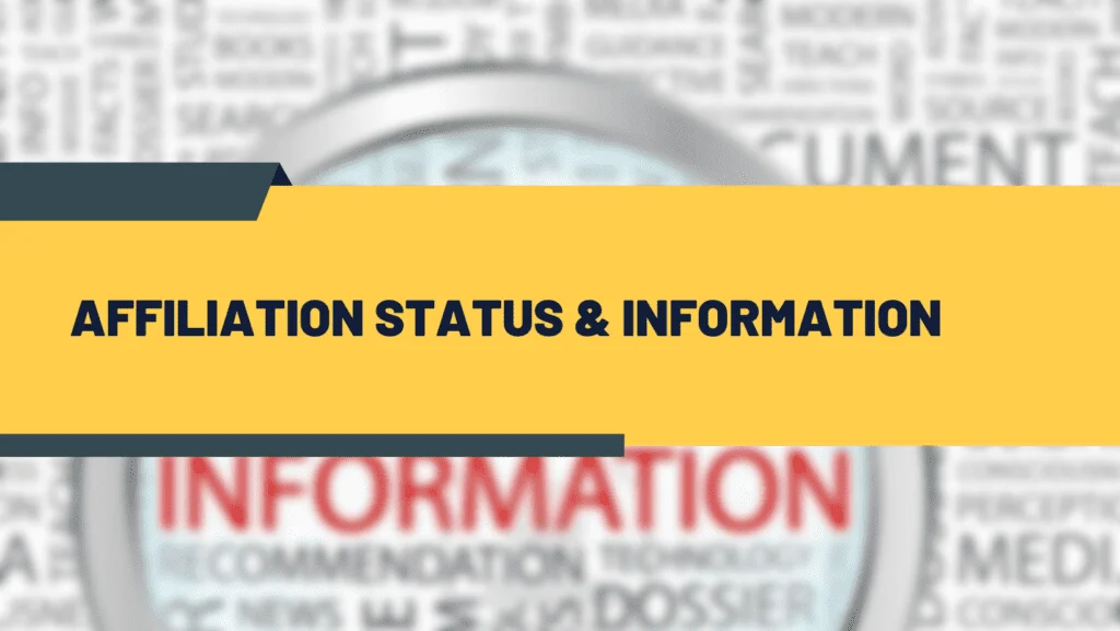 Affiliation Status and Information