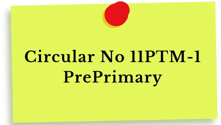 Circular No 11PTM-1 PrePrimary